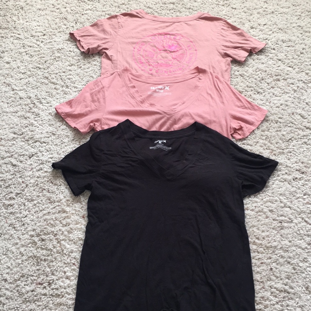 Three Hurley v neck tees